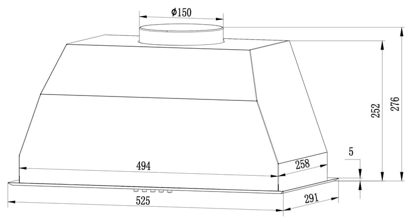 Вытяжка для кухни, Полностью встраиваемая--3