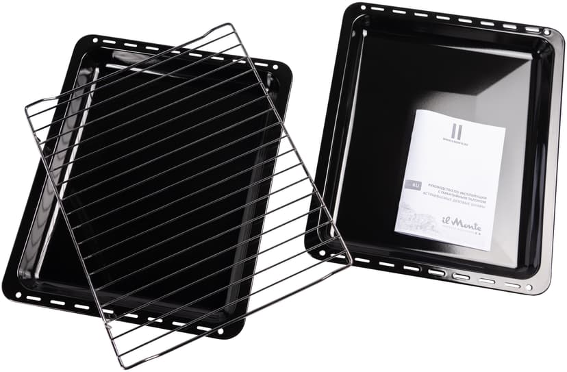 Духовой шкаф электрический встраиваемый, 66 л., 6 режимов, Конвекция, Разморозка, 50-300 С, Автоотключение по таймеру, il Monte BO-63--6