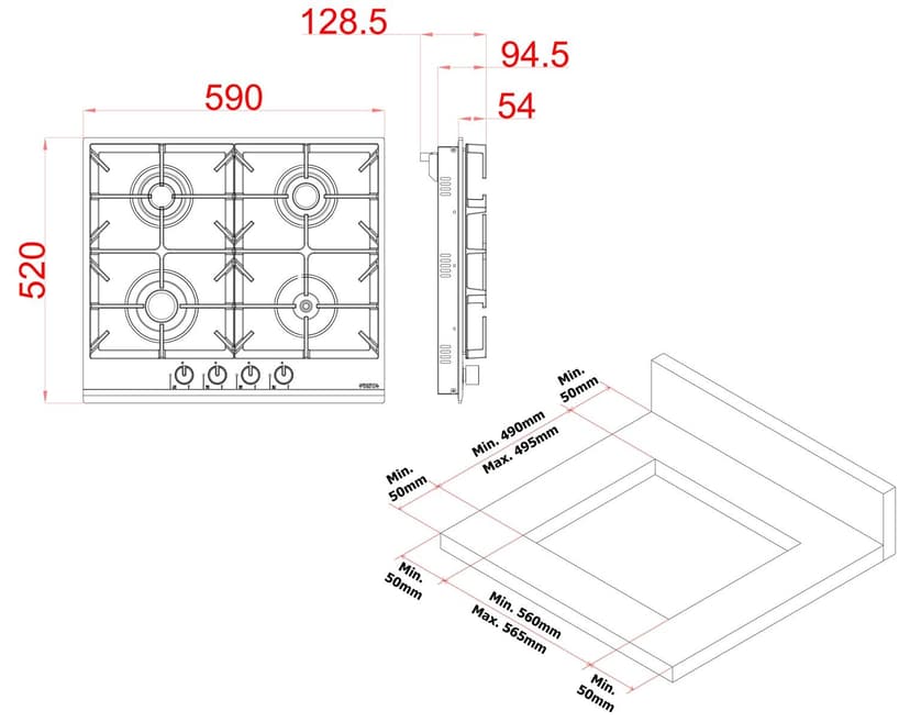 Варочная панель газовая--4