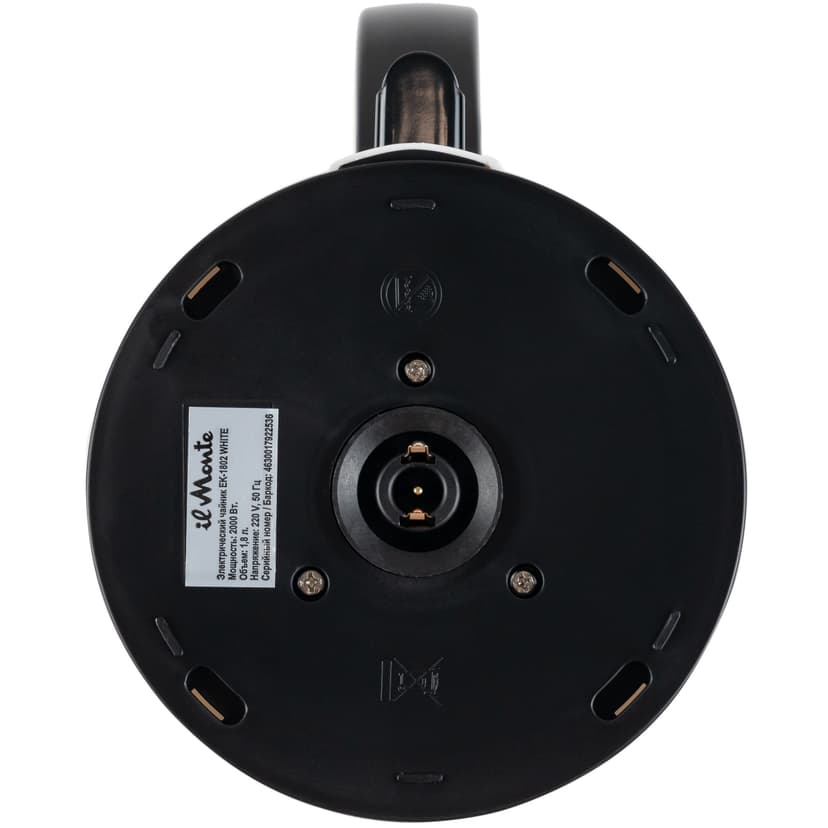 Чайник электрический, 1,8 л., 2000 Вт., Стальной корпус, Адиабатное (ненагревающееся) покрытие, il Monte EK-1802--10