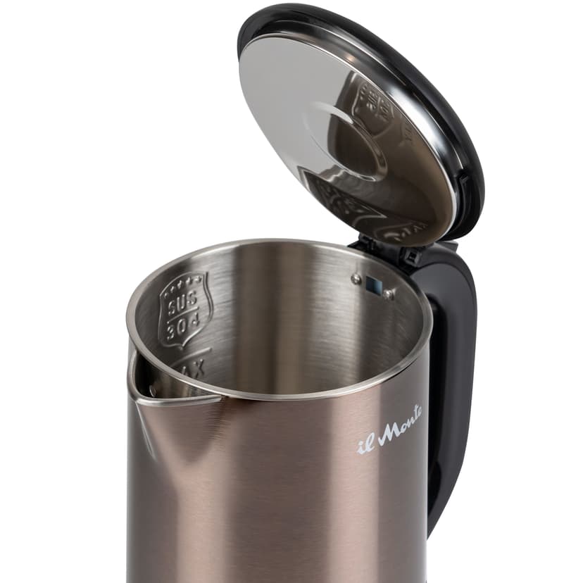 Чайник электрический, 1,8 л., 2000 Вт., Контактная группа "Strix" (Англия), Стальной корпус, Адиабатное (ненагревающееся) покрытие, il Monte EK-1803--8