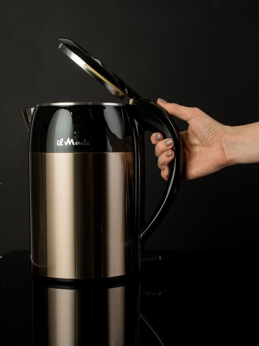 Чайник электрический, Strix, Противоожоговый корпус, Нержавеющая сталь, 1,8 л., il Monte EK-1801--1