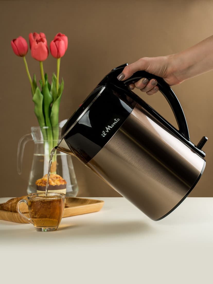 Чайник электрический, Strix, Противоожоговый корпус, Нержавеющая сталь, 1,8 л., il Monte EK-1801--3