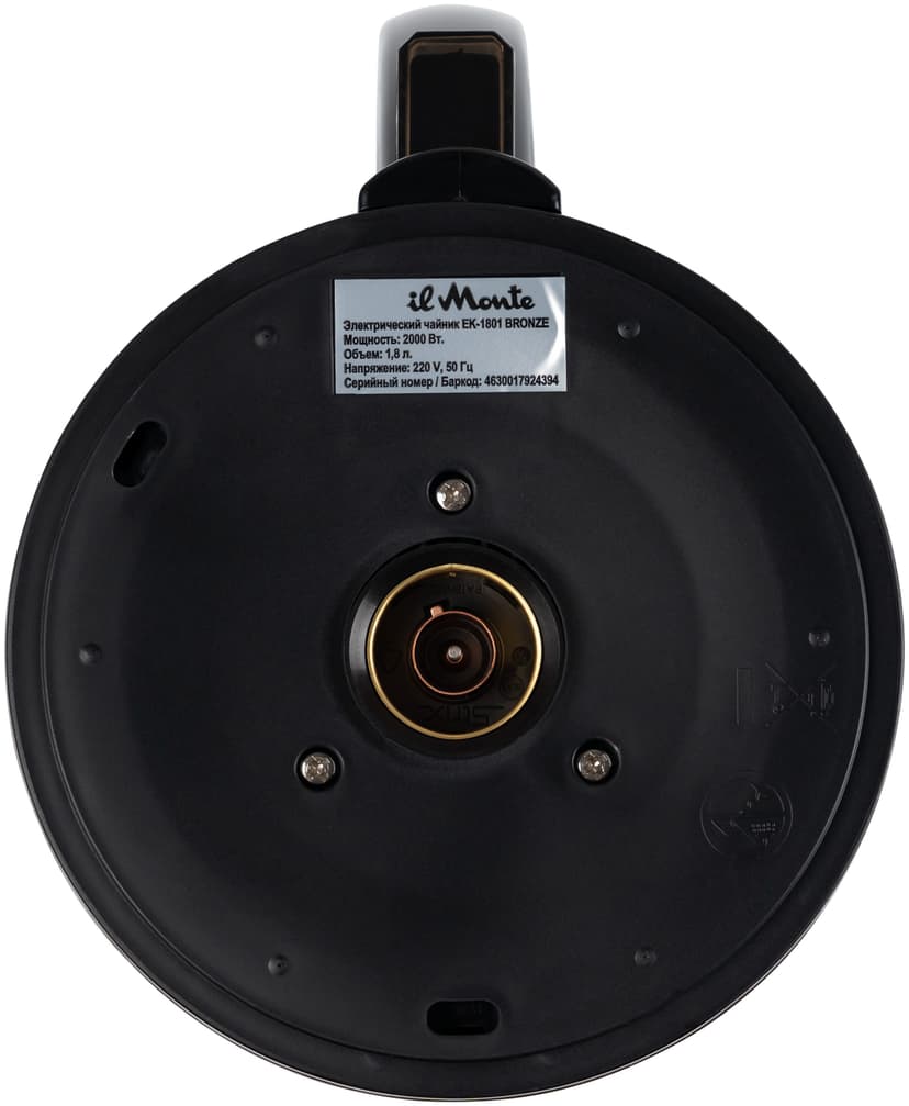 Чайник электрический, Strix, Противоожоговый корпус, Нержавеющая сталь, 1,8 л., il Monte EK-1801--18