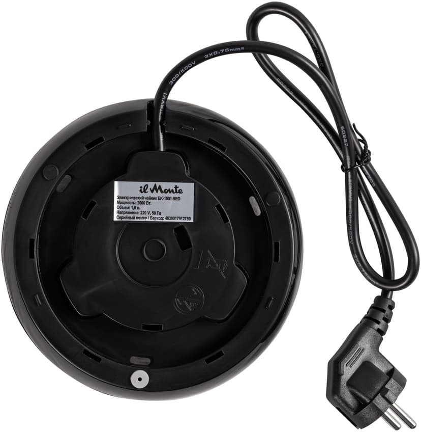 Чайник электрический, Strix, Противоожоговый корпус, Нержавеющая сталь, 1,8 л., il Monte EK-1801--21