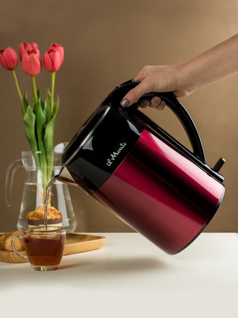 Чайник электрический, Strix, Противоожоговый корпус, Нержавеющая сталь, 1,8 л., il Monte EK-1801--2