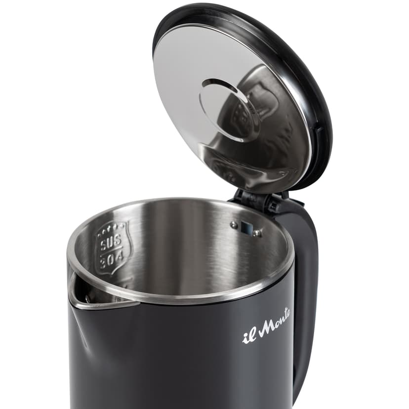 Чайник электрический, 1,8 л., 2000 Вт., Стальной корпус, Адиабатное (ненагревающееся) покрытие, il Monte EK-1802--7