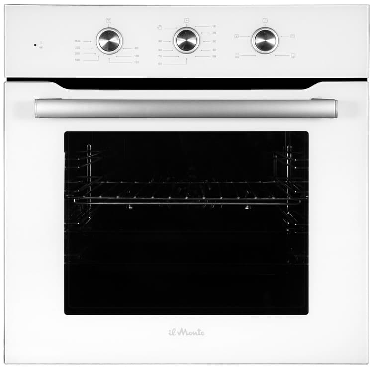 Встраиваемый духовой шкаф электрический 56л., Конвекция,Таймер с автоотключением духовки, от 80 до 250С., il Monte BO-66 WHITE